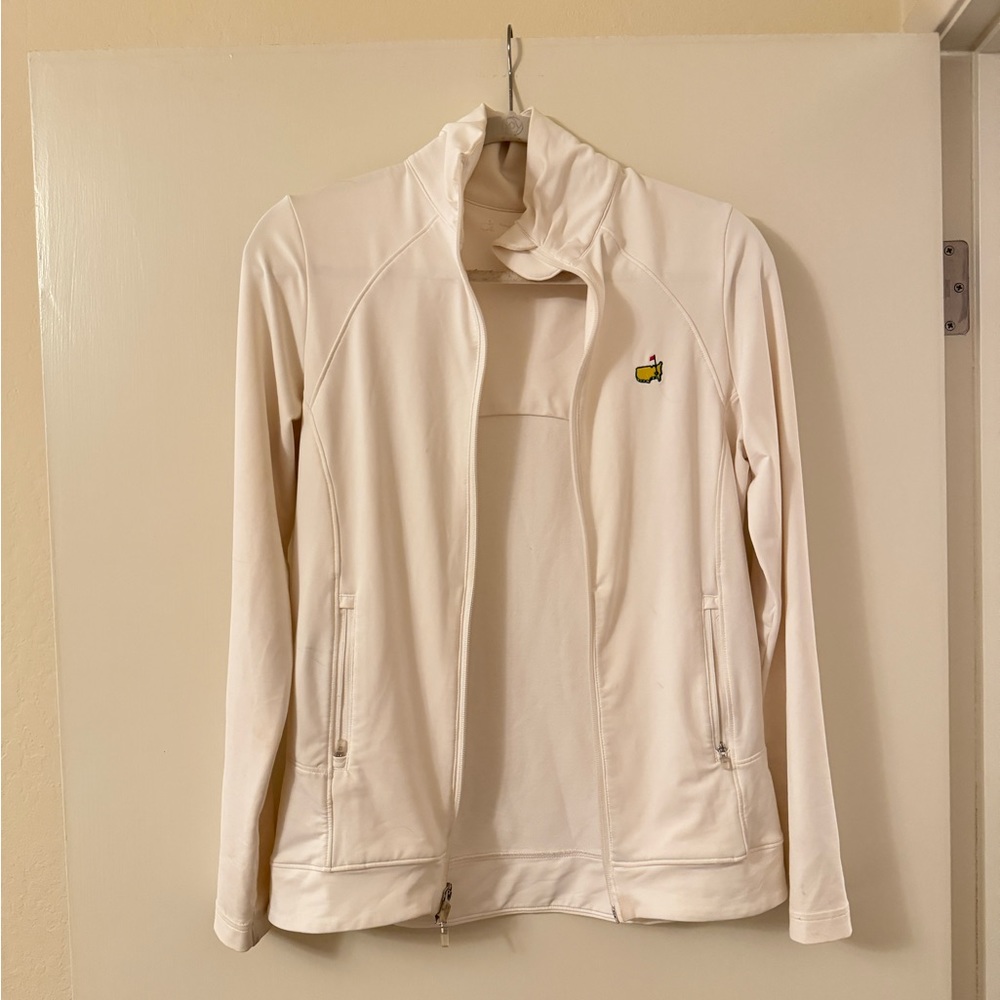 Masters Tournament Magnolia Lane White Athletic Full Zip Jacket | Size S